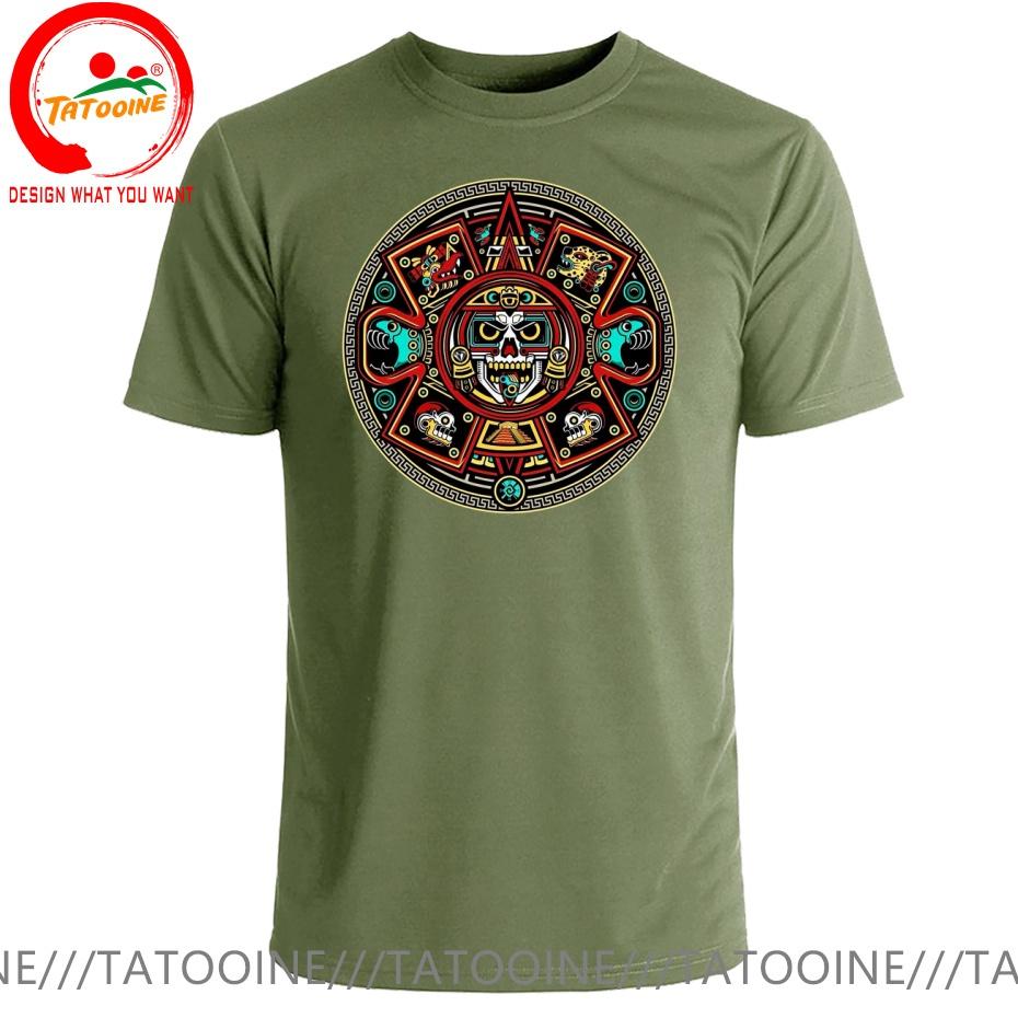 Lustiges Design Maya Azteken Kalender Kunst Sred Wams Unisex Mode Trendige Freizeitkleidung Stilvolle Oberteile T-Shirt Freizeit-T-Shirt Unisex