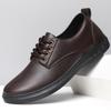 Leather Shoes Men's Spring Casual Shoes Trend Versatile Business Dress Shoes Black Lace-up Work Shoes Wedding Groom Shoes