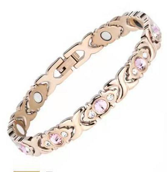 Jin Chen Fashion Women's Magnetic Bracelet with Three Stones – Simple, Sophisticated, and Removable Design.