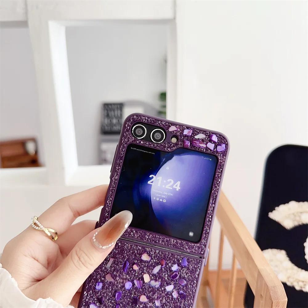 Glitter Diamond Luxury Case for Samsung Galaxy Z Flip 5 4 3 ZFlip flip5 Flip4 Bling Colorful Shockproof Cover for Samsung ZFlip3