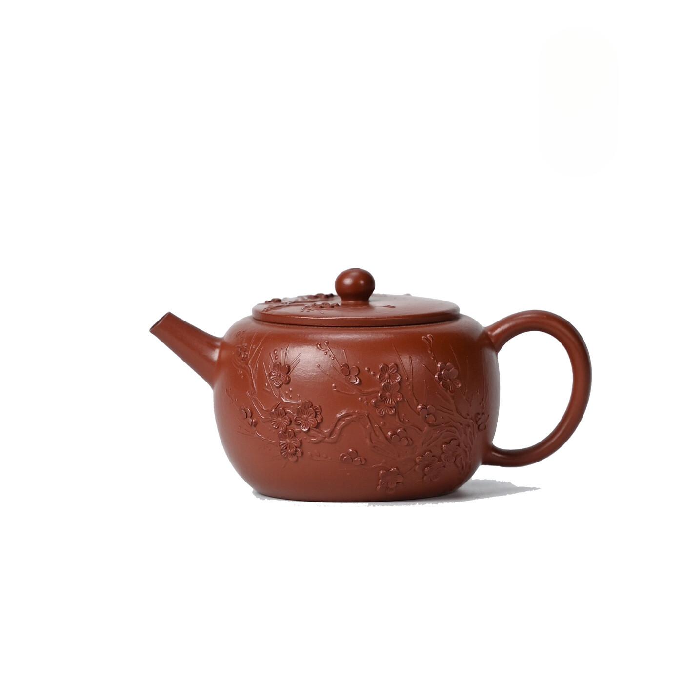 

150ml High-end Yixing Purple Clay Teapots Handmade Engraved Plum Blossom Pot Raw Ore Dahongpao Mud Kettle Zisha Tea Set Craft