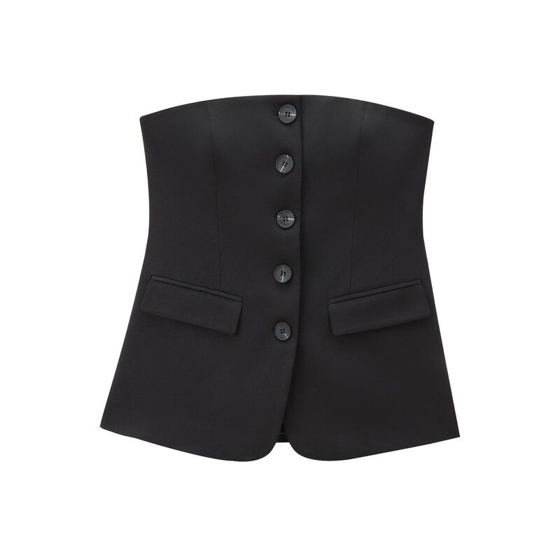 Fashion Wind 2024 New Fall Women's Clothing Cold-Shoulder Bodycon Corset Tops High Waist Flared Pants 4987326