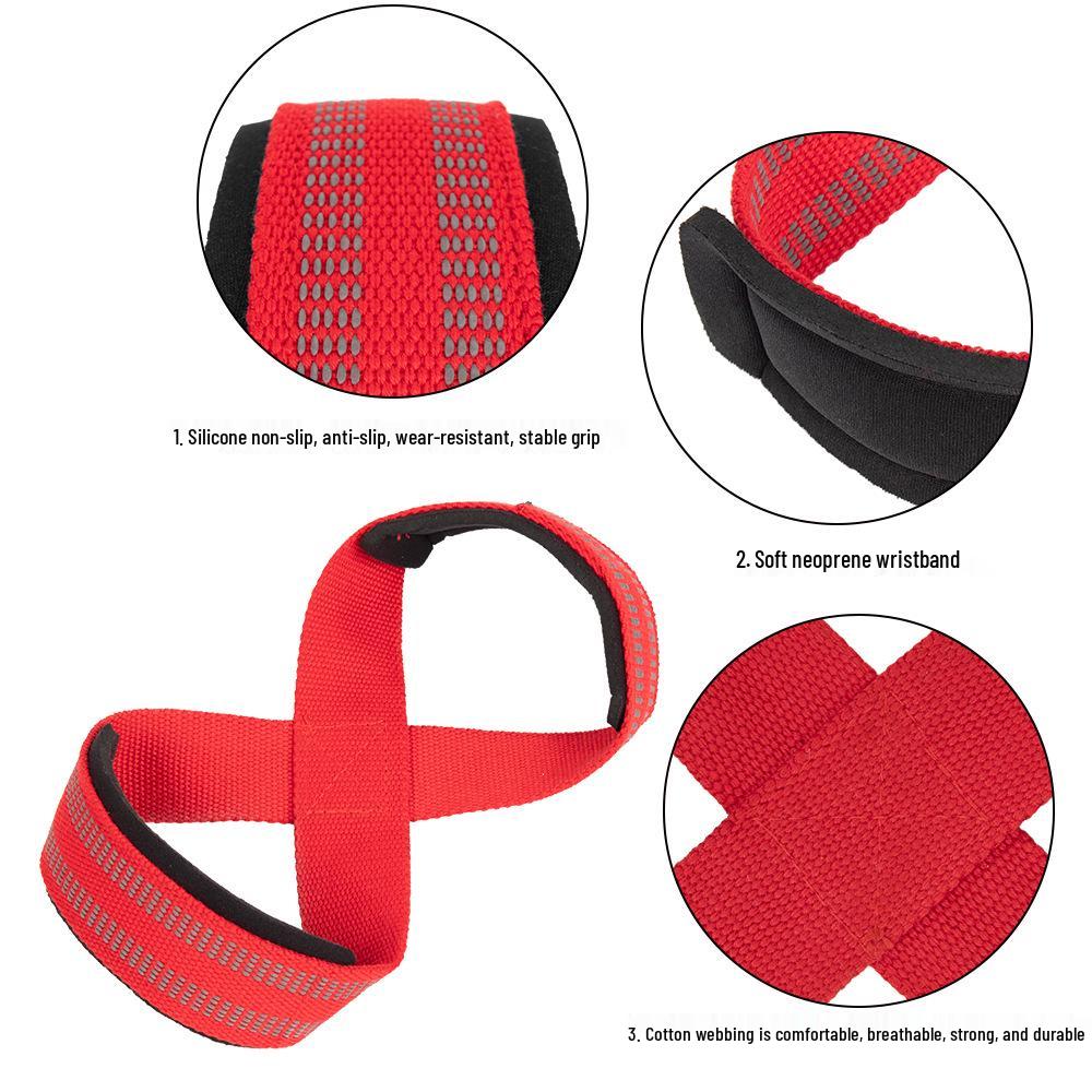 Figure 8 Resistance Bands for Weightlifting & Deadlifts – Fitness Wrist Wraps, Grip & Pull-Up Straps
