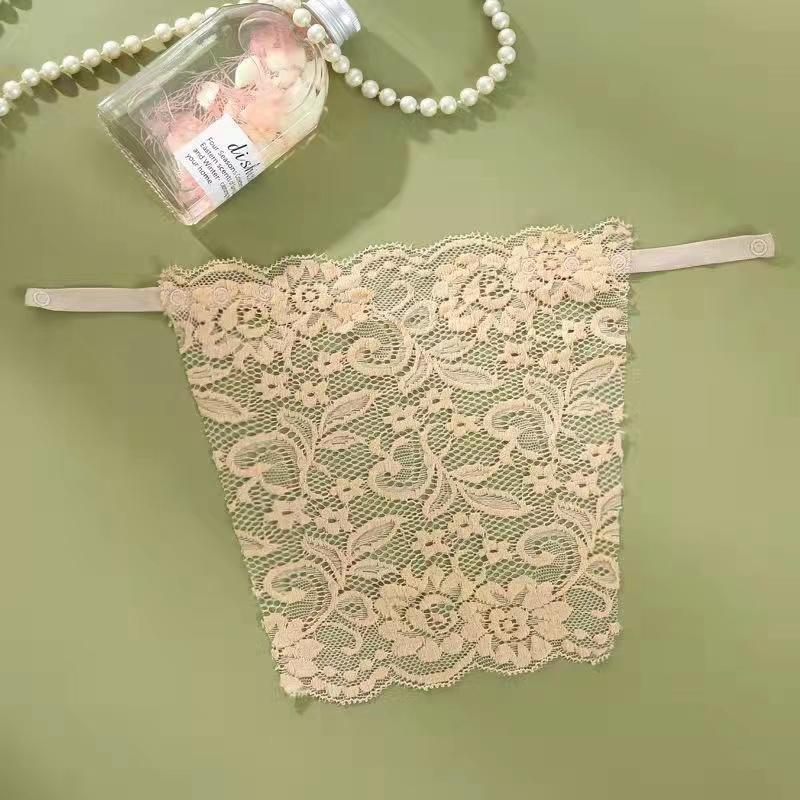 Women Quick Easy Clip-on Lace Fragment Camisole Bra Insert Wrapped Chest Tube Tops Fake Collar For Women's Low Cut Clothing