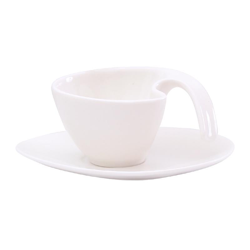 White Ceramic Water Cup Coffee Cup and Dish Set Breakfast Cups Dim Sum Dish Afternoon Tea Mug Milk Tea Cups Juice Mug
