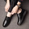 Brogue Formal Shoes Men Leather Dress Shoes Genuine Retro Pointed Toe Oxford Male Footwear Lace-up