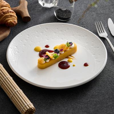 Vajilla para Cena de Cocina Occidental Platos de Cerámica para el Hogar Platos para Bistec Lujosos Redondos Blancos Platos para Postre de Pastel Vajilla Moderna para Hotel