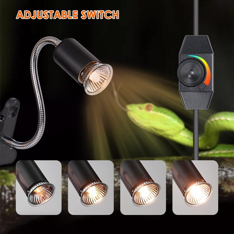 UVA+UVB 3.0 Pet Reptile Lamp Set Turtle Heating Lamp Holder Mini Pet Heat Bulb Amphibians Lizards Temperature Controller Light