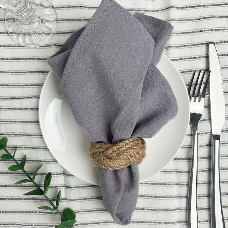4PCS 30X45CM Cloth Napkins 100% Cotton Fabric Dinner Kitchen Towels Table Design Mat Weddings Baby Shower Christmas Decoration