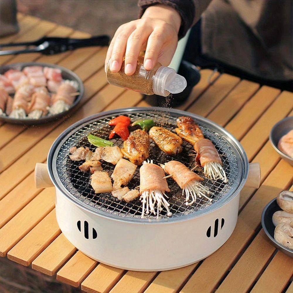 Compact Size Tabletop BBQ Grill Stainless Steel Charcoal Grill Stove  Camping BBQ