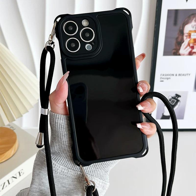 Shockproof Silicone Phone Case with Detachable Lanyard for HONOR X9d X9c Smart X9b X9a X9 5G X7c 200 PRO 90 lite 50 Multi-Color Cover