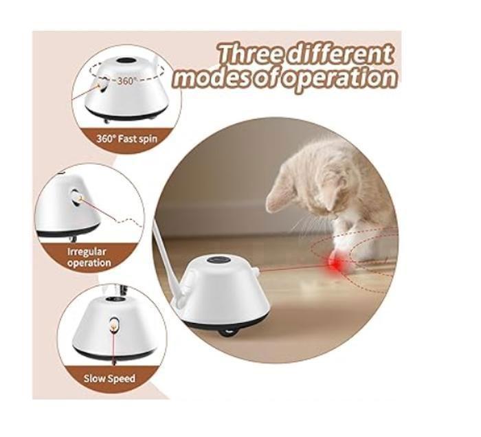 Jouet interactif pour chat - automatique - 3 modes de jeu - LED rouge - rechargeable