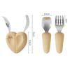 Moyoum self-directed baby food heart spoon fork set, terracotta, 1 set