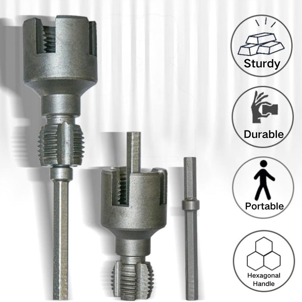 Integrated Internal & External Pipe Threading Tool, PVC Thread Maker Tool for Electric Drill, 1/2" (DN15) 3/4" (DN20) Pipe Sizes Rethreading Tool,
