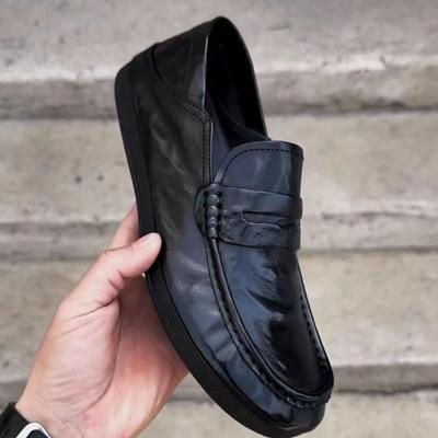 Chaussures pour hommes surajustées Chaussures Doudou chaussures de conduite une pédale semelle souple imperméable antidérapante confortables chaussures tendance business bout rond