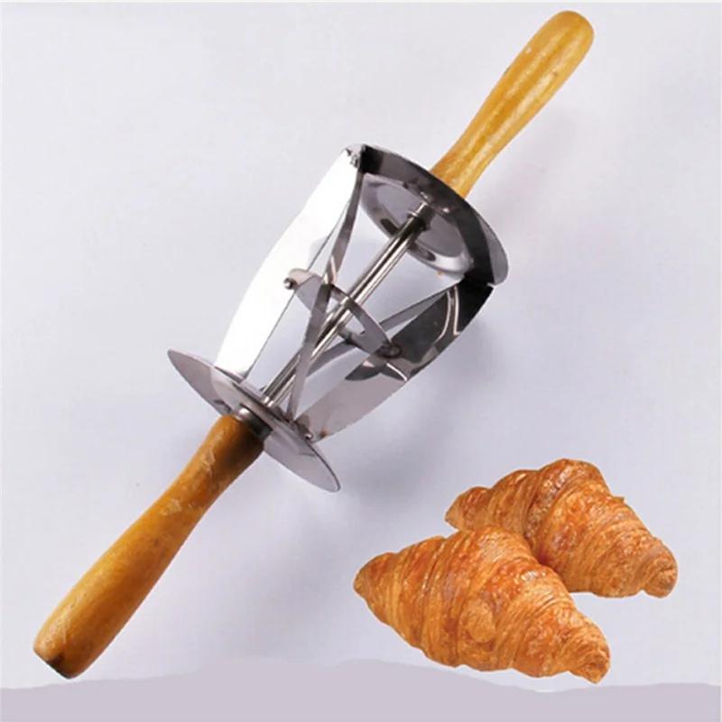 Stainless Steel Rolling Cutter Kitchen Baking Making Croissant Cake Decorating Tools Croissant Bread Wheel Dough Pastry Knife