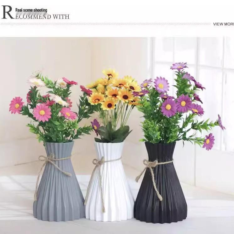 Hemp Rope Ripple Vase with Origami Design for Dried and Artificial Flowers