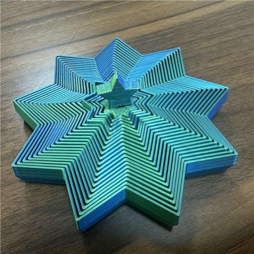 Stretching Christmas Tree Spiral Toy 3D Printed Visual Illusion Hexagon  Desktop
