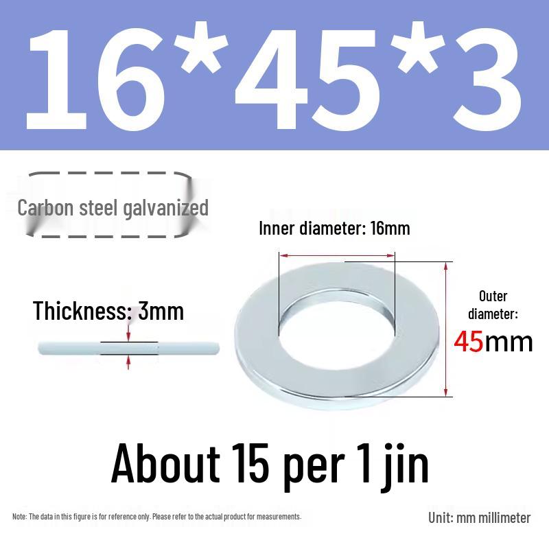 Oversized Thickened Galvanized Iron Flat Washer M2M3456810-M6