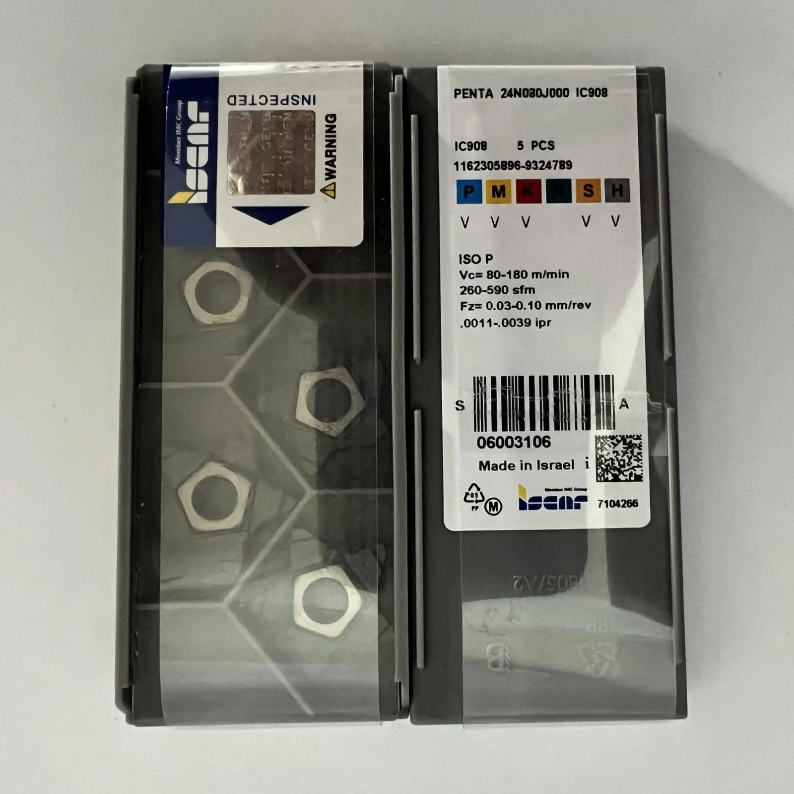 

ISCAR / PENTA 24N080J000 IC908 /Industrial indexable Carbide Inserts 5 PCS