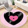1pc Heart Vinyl Office Round Area Rug,  Mat Suitable For Office, Under Office Chairs Bedroom Living Room Home Decor, Room Deco