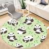 1pc Panda Bamboo Office Round Area Rug, Indoor Mat Suitable For Office, Under Office Chairs Bedroom Living Room Home Decor, Room Deco
