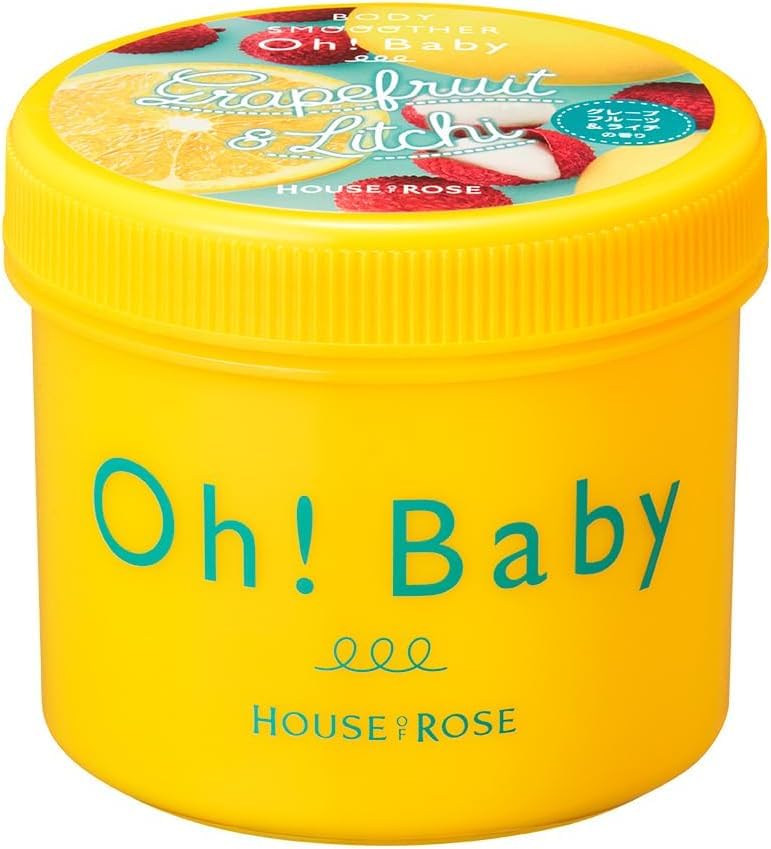 House of Rose Body Smoother LG Lychee Body Scrub Hot Spring Water 350g (Grapefruit & Scent) Oh!Baby Ingredients, Exfoliating,