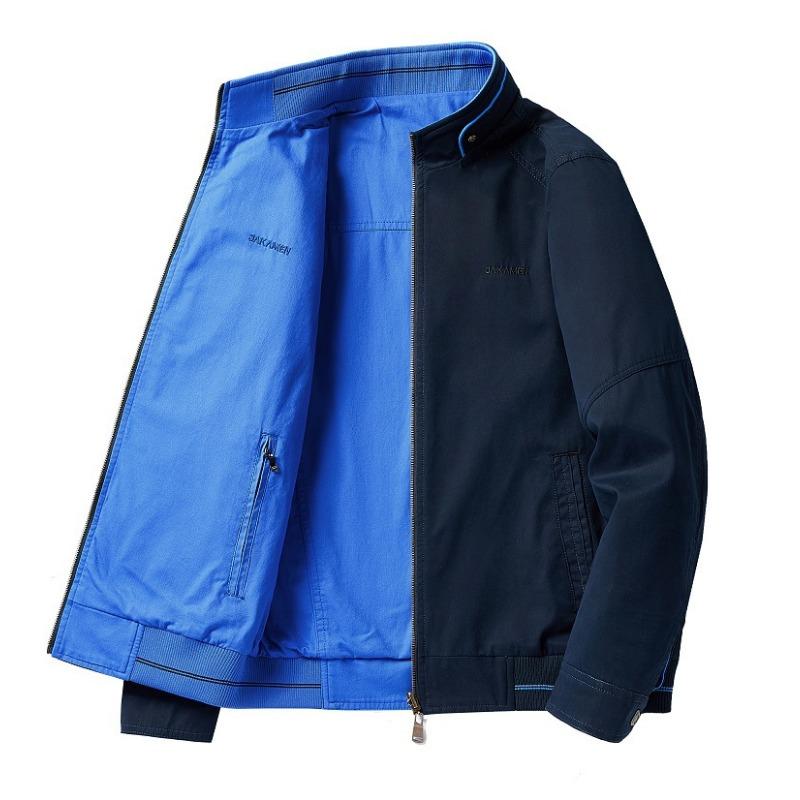 

Double-sided Jacket Men s Spring and Autumn Large-size Cotton Jacket Middle-aged and Elderly Dad s Versatile Business Casual Men s Top 4XL