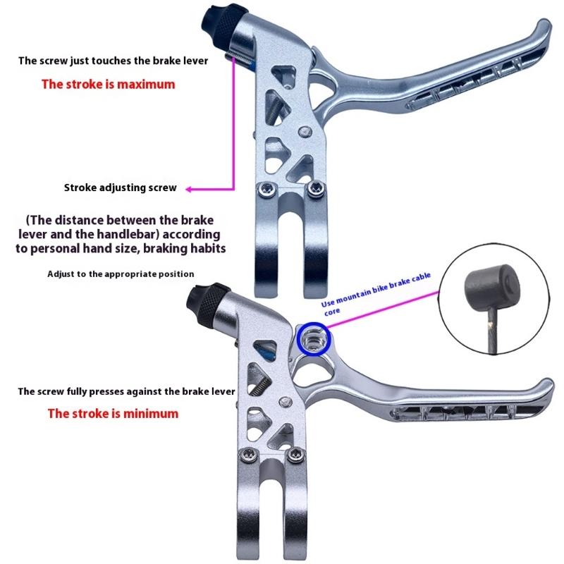 2Pcs Ergonomic Bike Handlebar Brake Lever Replacement Quick Install Hollow Cycling Brake Levers Easy To Install