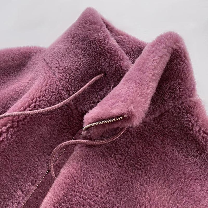 Chaqueta Mujer Terciopelo Engrosado Cuello Alto Sudadera Cálida Cárdigan Cremallera Top