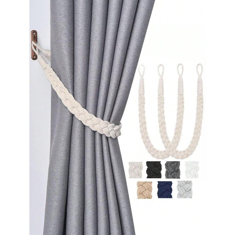 Handmade Braided Rope Curtain Tie Backs, Multiple Colors & Sizes Available, Suitable For Curtain Fixing