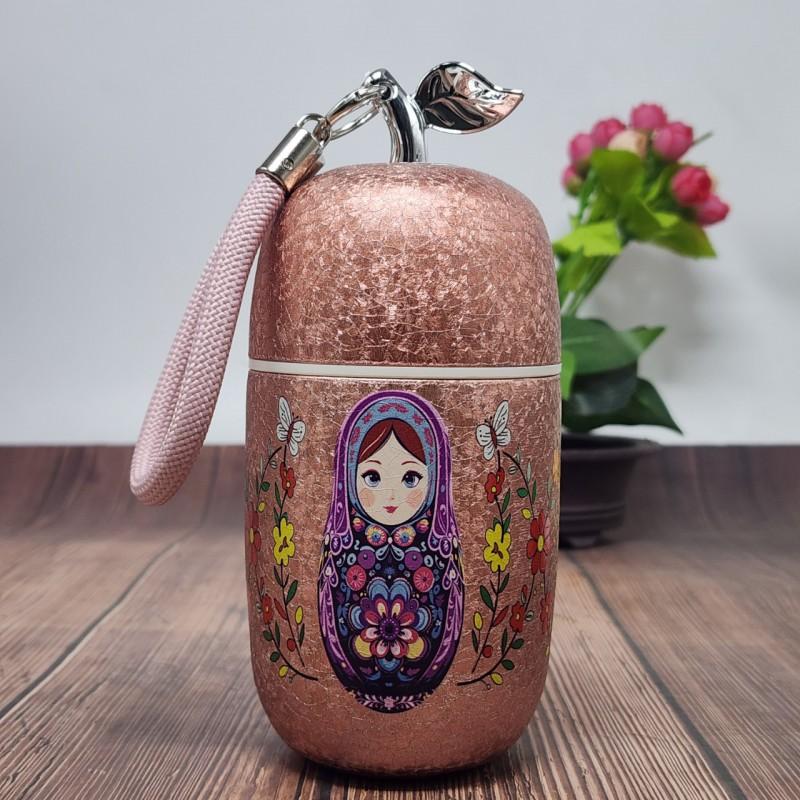 Stainless Steel Vacuum Insulated Travel Mug With Dual Lid Design Portable Water Bottle Women Outdoor Use