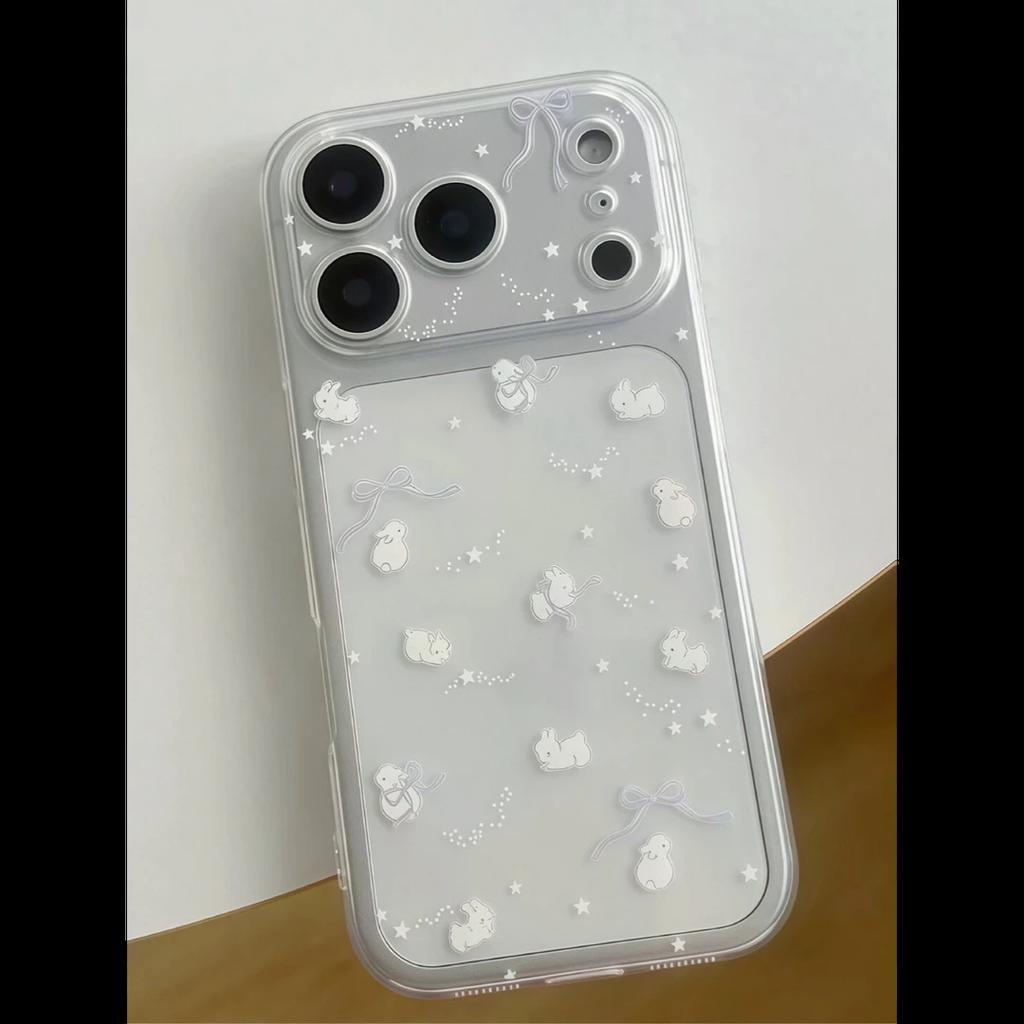 ins small fresh bow rabbit for iPhone17Promax mobile phone case Apple 16Pro space case 15