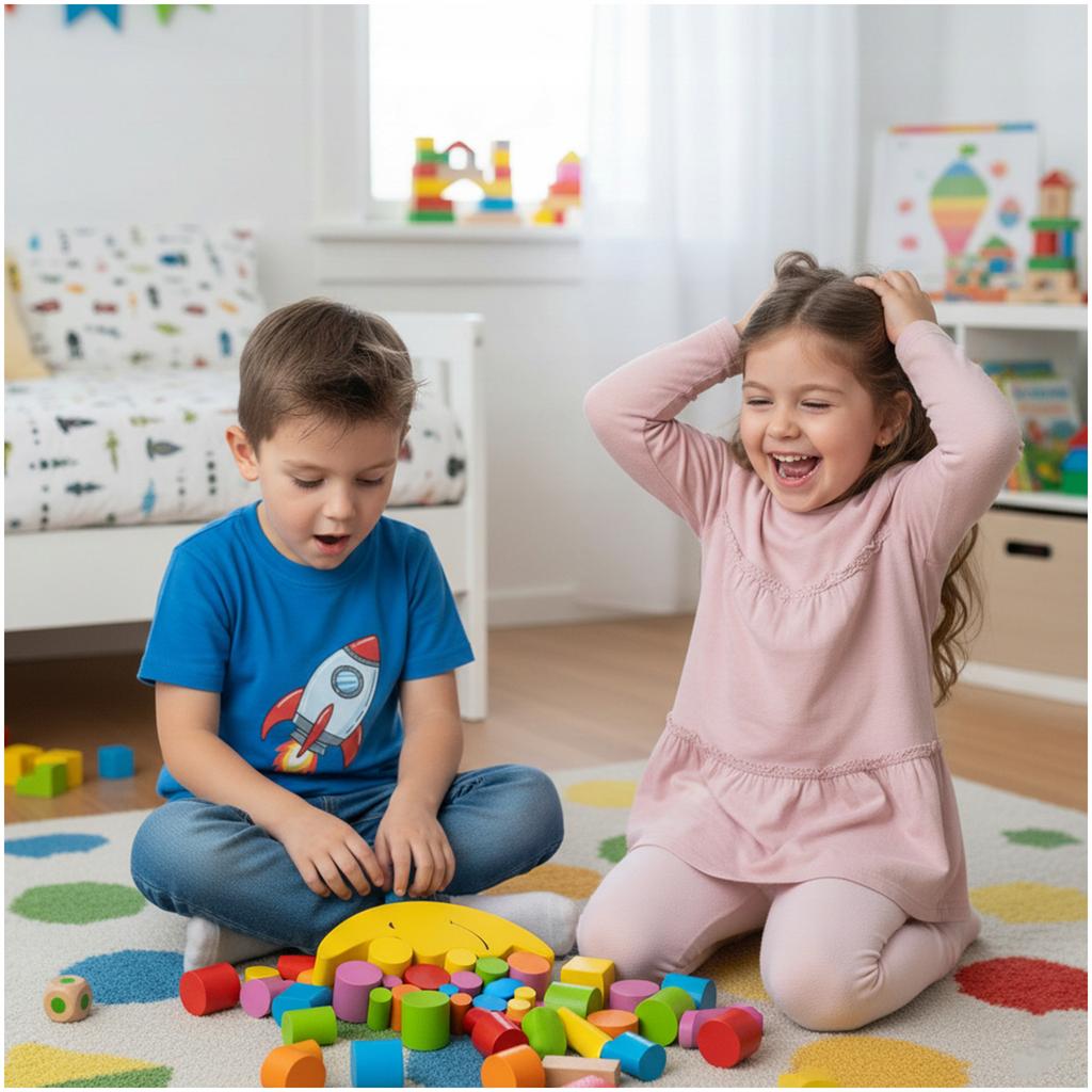 Gra Układanka Zręcznościowa Balansujące Klocki Drewniane Księżyc Montessori