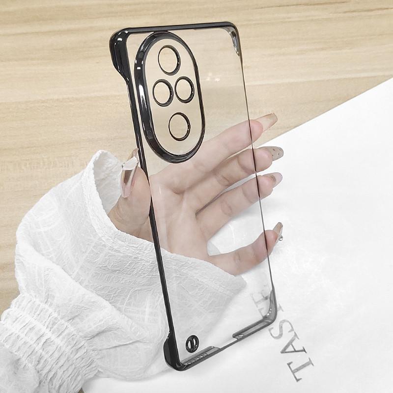 Plating No Borders Transparent Phone Case For Honor 200 Pro 200Pro Electroplated Clear Ultra Thin Clear Hard Back Bumper Cover