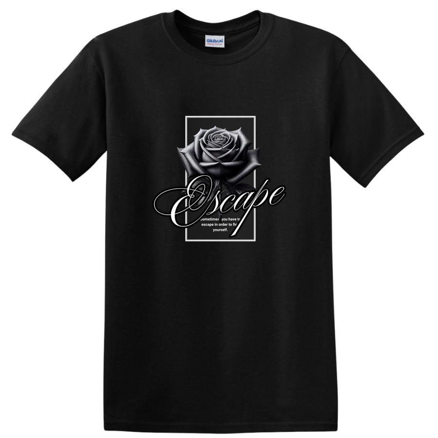 Black Rose Escape T Shirt Sometimes You Have To Escape To Find Yourself Tee L