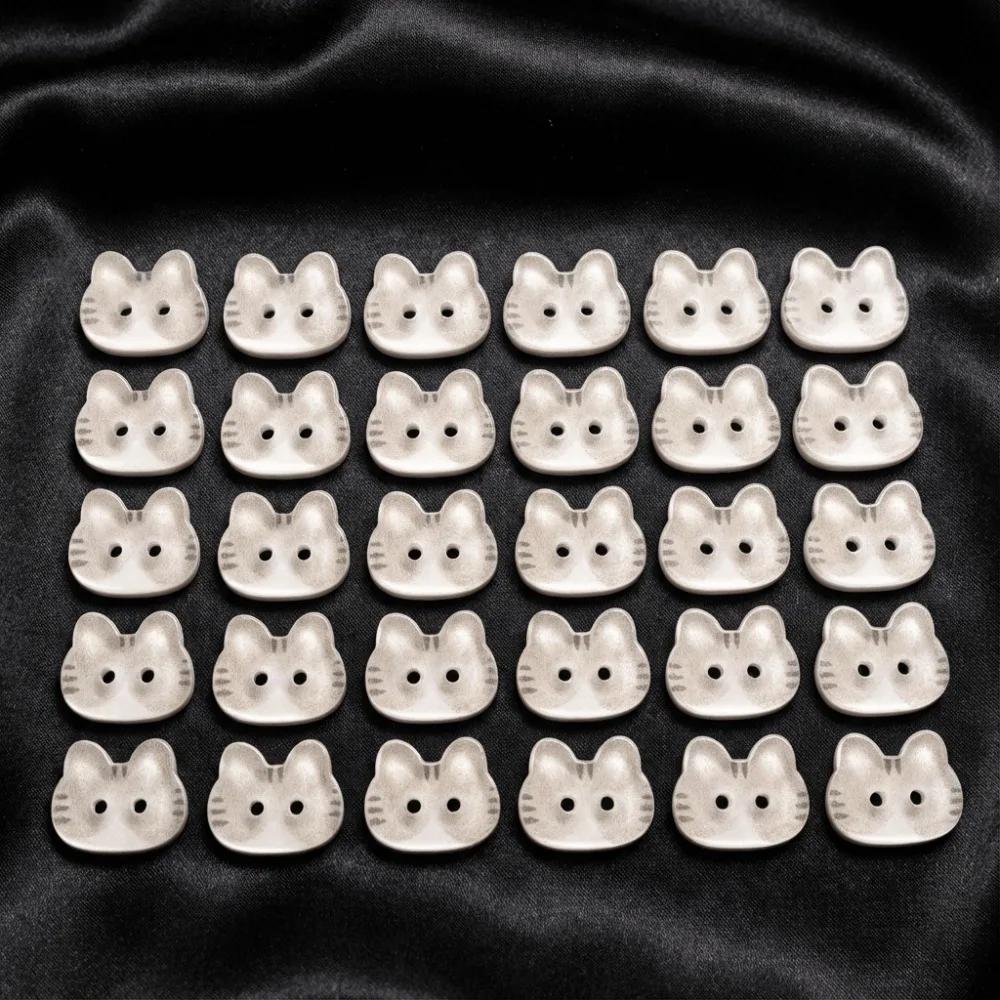 30 Pezzi 12mm Bottoni Gatto Creativi Carini Gatto Calico Bottoni Resina Gatto Zenzero Per Cardigan Maglione Accessori Abbigliamento