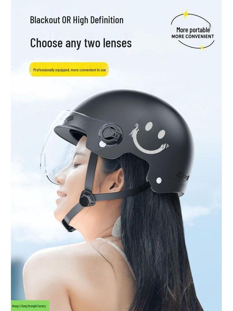 Smiling Face Unisex Summer Motorcycle & Electric Scooter Half Helmet