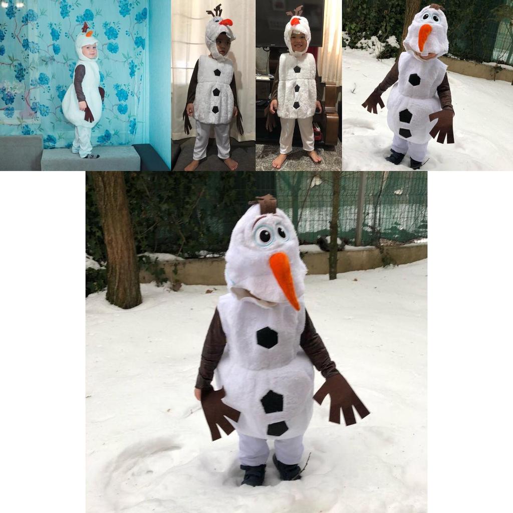 Enchanting Frozen Snowman Olaf Cosplay Costume For Kids Halloween Fancy Dress Up