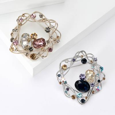 Modna broszka z geometrycznym gniazdem, wnęka, premium, kryształki, damskie dodatki odzieżowe, korsarz