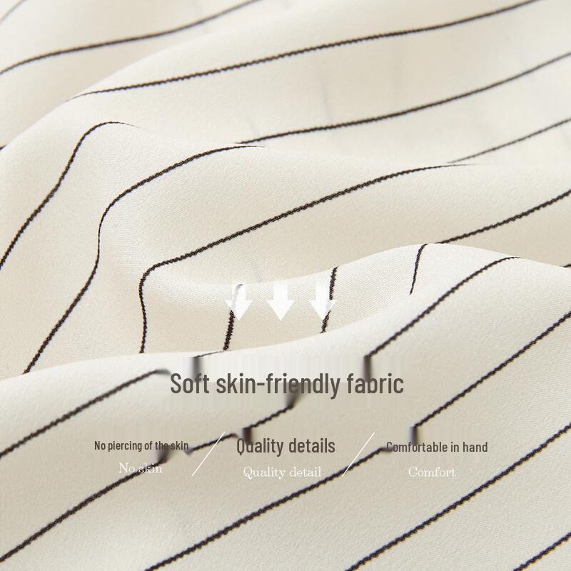 Demana Timeless Striped V-Neck Patchwork Shirt