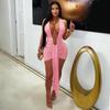 European and American Women's Clothing 2026 Summer New Solid Color Casual Sleeveless Deep V Streamer Neck Strap Short Dress