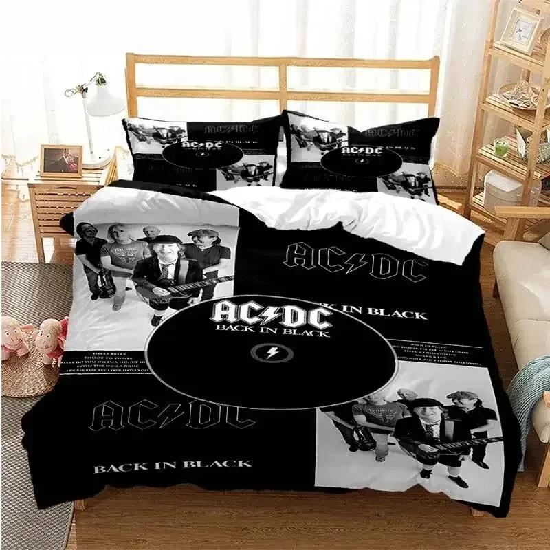 AC/DC Rock Band Bedding Set 3D Print Duvet Cover Set Boys Girls Twin Queen Size Bed Set Kids Adult Fashion Home