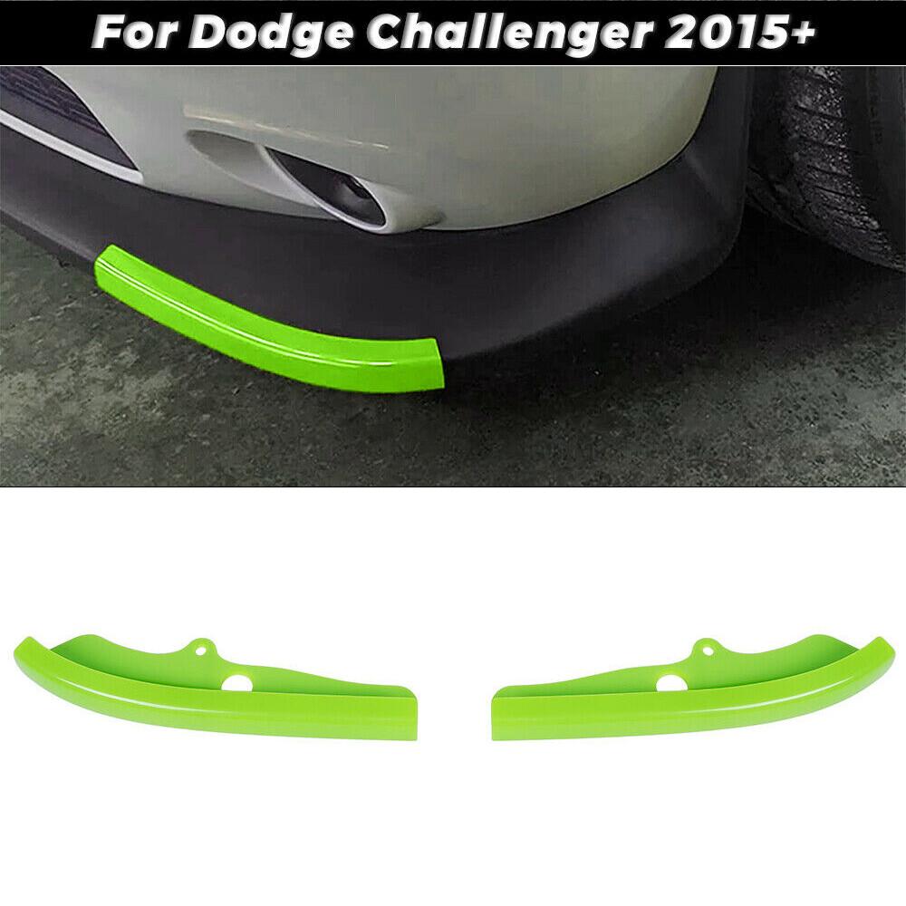 2pcs Front Bumper Lip Splitter Protector Cover For Dodge Challenger 2015+ Green