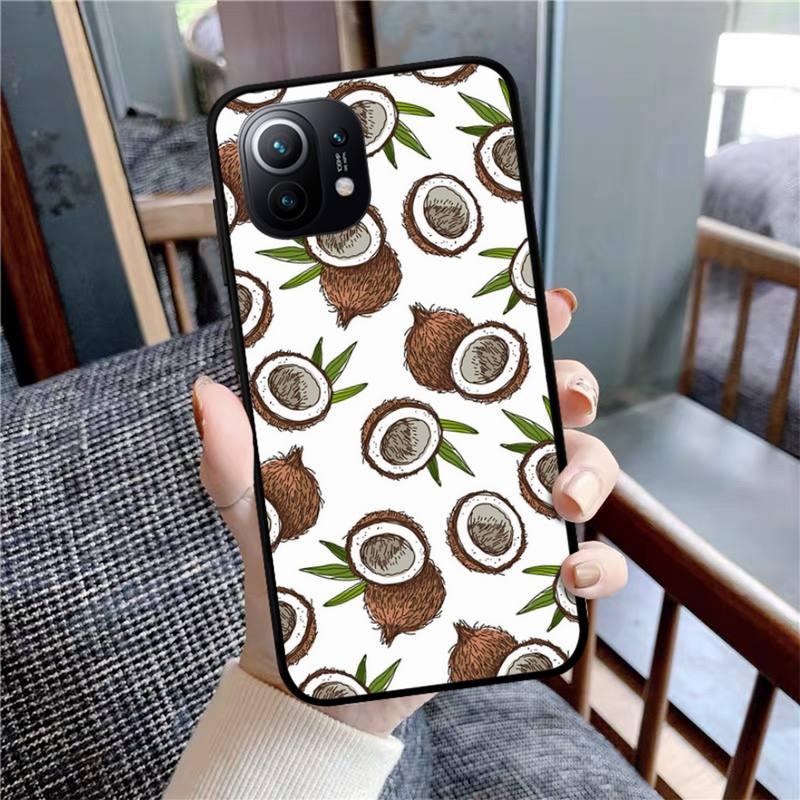 

Summer green leaves fruit lemon peach Phone Case For Xiaomi Mi Note 10 Pro 8 Lite 9 Se 10T 6X 6 5X 5 F1 Mix 2S Max 2 3 Cover Poco M3 pro 5g