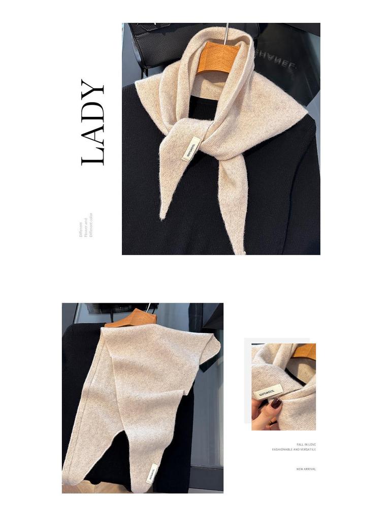 Women's High-End Versatile Triangle Shawl: 100% Australian Merino Wool - Warm, Casual, and Stylish