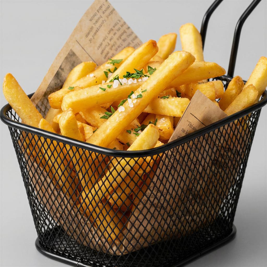 Steel Fries Basket Black 350 Ml Painted For Serving 18×10.5×6.5
