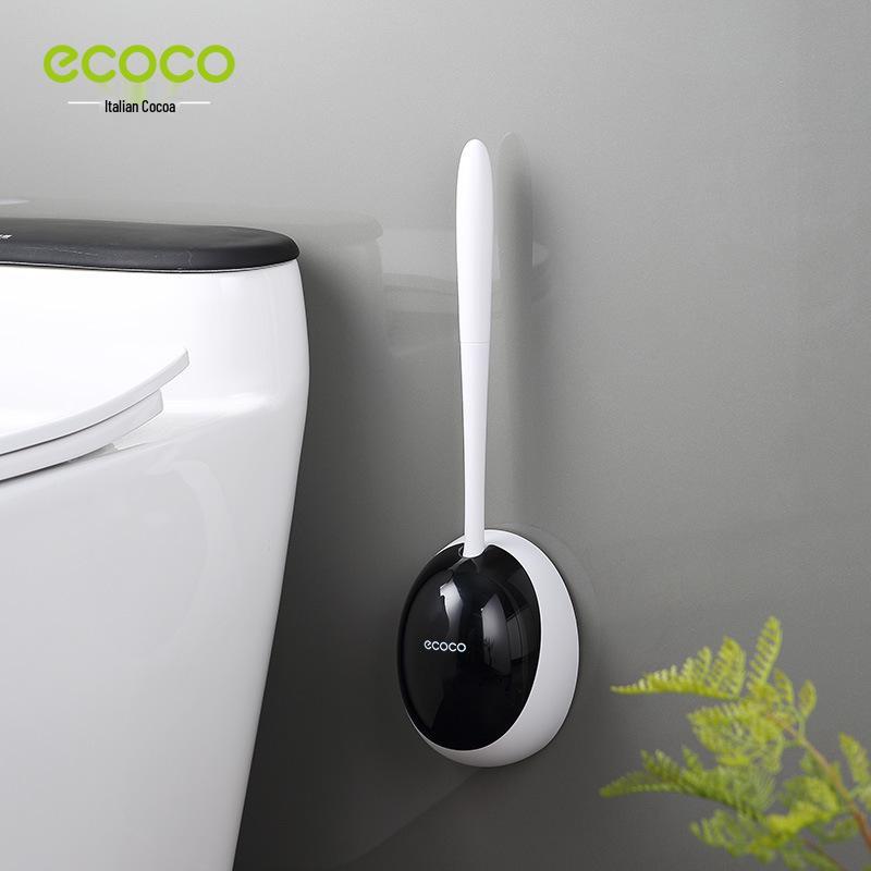 Yikoko Wall-Mounted Silicone Toilet Brush Set with Dead-Angle Design