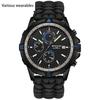 New Electronic Quartz Men's Watch Outdoor Mountaineering Sports Braided Calendar Men's Watch Three Eyes and Six Needles Watch