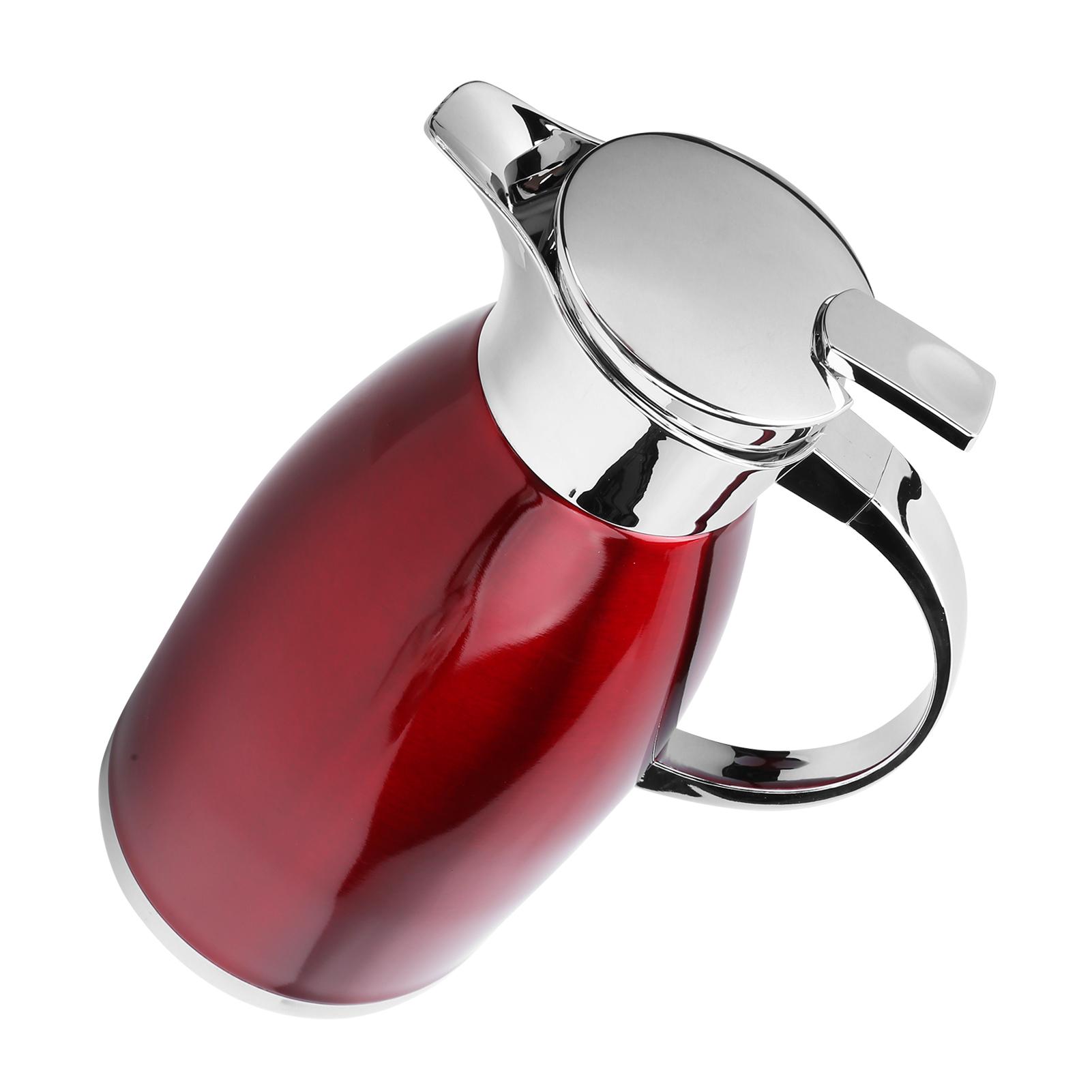 2L Thermal Jug DoubleWall Stainless Steel Vacuum Insulation Kettle for Coffee Tea(Red )